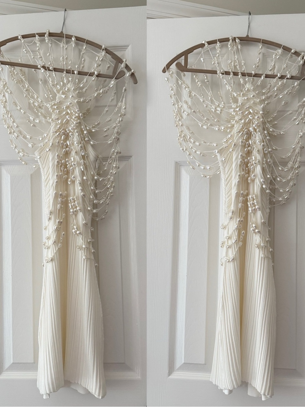 Cult Gaia Oliviana Faux Pearl Adorned Knit Mini Dress Off White - Picture 3 of 15
